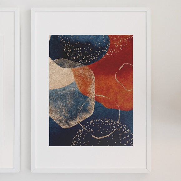 Modern Abstract Shape Wall Art Poster Print UNFRAMED. - Picture 3 of 14